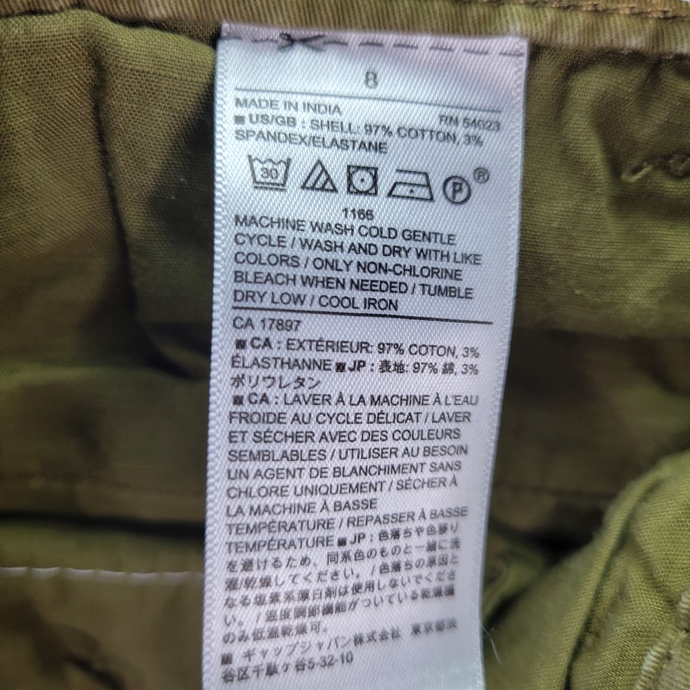 Banana Republic Factory Olive Green Girlfriend Fit Pants Cotton Size 8 - Picture 9 of 9